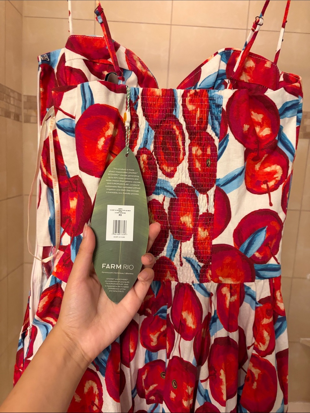 FARM Rio Red Cherry-Print Midi Dress - Picture 4 of 4
